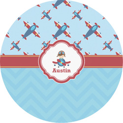 Airplane Theme Multipurpose Round Labels - 5" (Personalized)