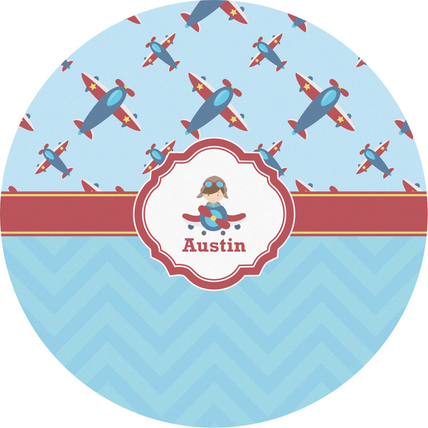 Custom Airplane Theme Multipurpose Round Labels - 5" (Personalized)