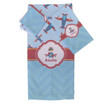 Airplane Theme Bath Towel Set - 3 Pcs (Personalized)