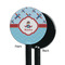 Airplane Theme Black Plastic 5.5" Stir Stick - Single Sided - Round - Front & Back