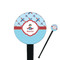 Airplane Theme Black Plastic 7" Stir Stick - Round - Closeup