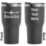 Airplane Theme RTIC Tumbler - Black - Engraved Front & Back (Personalized)