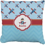 Airplane Theme Faux-Linen Throw Pillow 18" (Personalized)