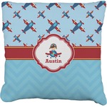 Airplane Theme Faux-Linen Throw Pillow 26" (Personalized)