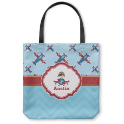 Airplane Theme Canvas Tote Bag - Large - 18"x18" (Personalized)