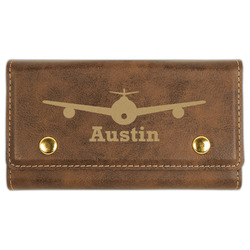 Airplane Theme Cards & Dice Set - Rustic Brown (Personalized)