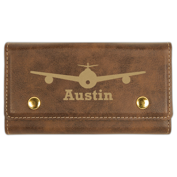 Custom Airplane Theme Cards & Dice Set - Rustic Brown (Personalized)