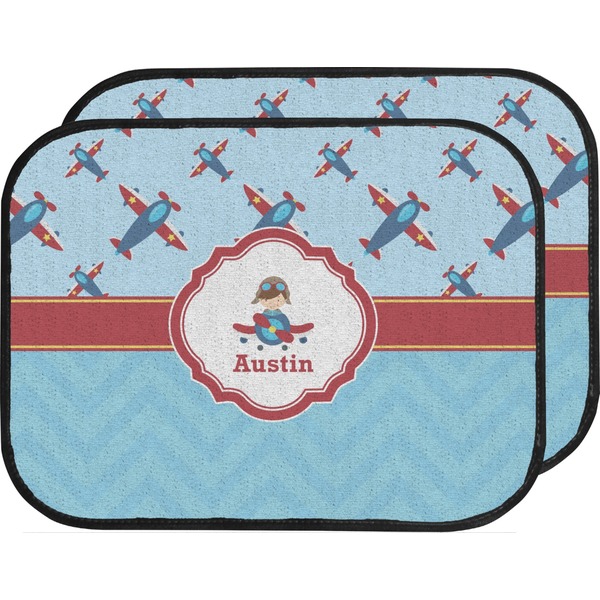 Custom Airplane Theme Car Floor Mats (Back Seat) (Personalized)