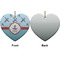 Airplane Theme Ceramic Flat Ornament - Heart Front & Back (APPROVAL)