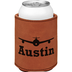 Airplane Theme Leatherette Can Sleeve - Double Sided (Personalized)