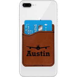 Airplane Theme Leatherette Phone Wallet (Personalized)