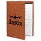 Airplane Theme Cognac Leatherette Portfolios with Notepad - Large - Main