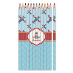 Airplane Theme Colored Pencils (Personalized)