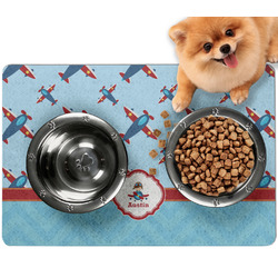 Airplane Theme Dog Food Mat - Small w/ Name or Text