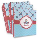 Airplane Theme 3 Ring Binder - Full Wrap (Personalized)