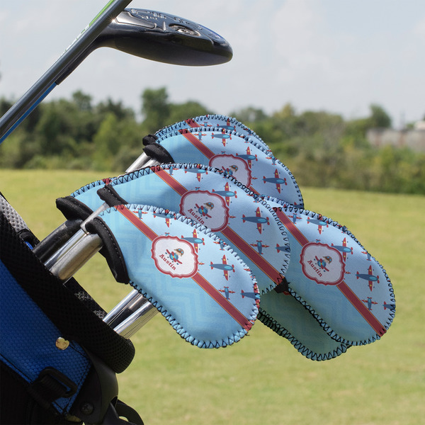 Custom Airplane Theme Golf Club Iron Cover - Set of 9 (Personalized)