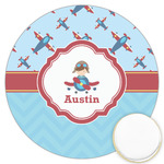 Airplane Theme Printed Cookie Topper - 3.25" (Personalized)