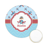 Airplane Theme Printed Cookie Topper - 2.15" (Personalized)