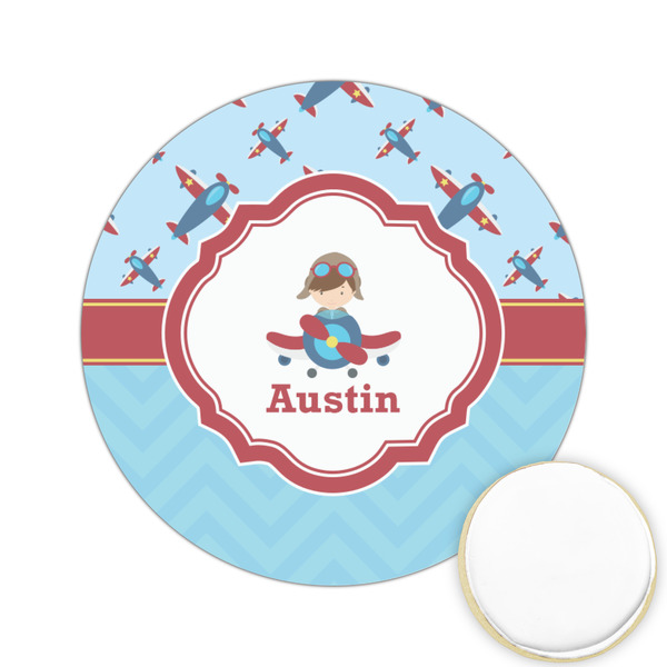 Custom Airplane Theme Printed Cookie Topper - 2.15" (Personalized)