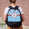 Airplane Theme Large Backpack - Black - On Back