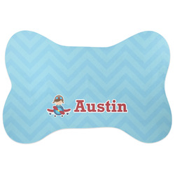 Airplane Theme Bone Shaped Dog Food Mat (Personalized)