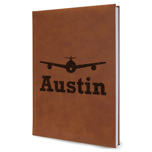 Custom Airplane Theme Leather Sketchbook - Large - Double Sided (Personalized)