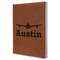 Airplane Theme Leather Sketchbook - Large - Single Sided - Angled View