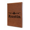 Airplane Theme Leather Sketchbook - Small - Double Sided - Angled View