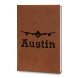 Airplane Theme Leatherette Journal - Large - Double Sided (Personalized)