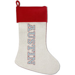 Airplane Theme Red Linen Stocking (Personalized)