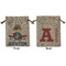 Airplane Theme Medium Burlap Gift Bag - Front and Back