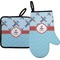 Airplane Theme Neoprene Oven Mitt and Pot Holder Set