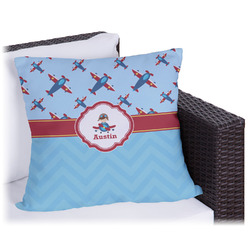 Airplane Theme Outdoor Pillow - 16" (Personalized)