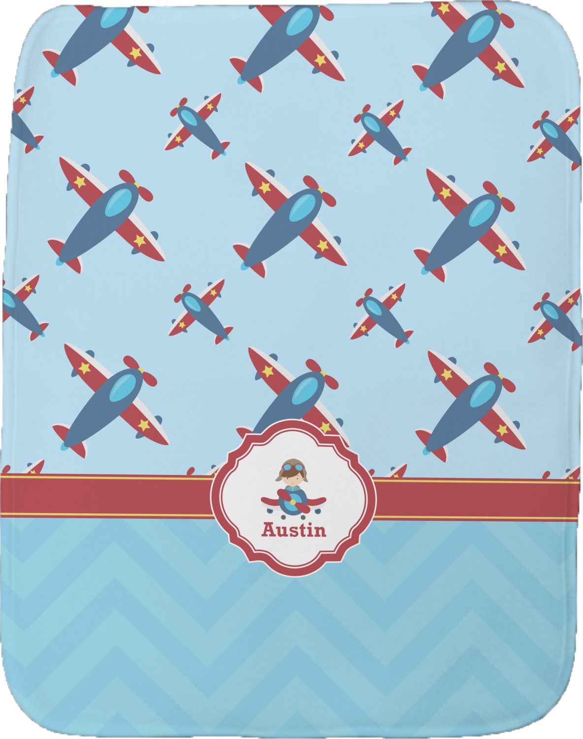 Airplane Theme Personalized Burp Pad