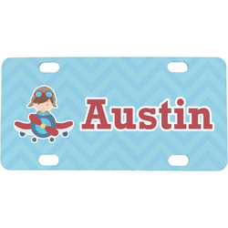 Airplane Theme Mini / Bicycle License Plate (4 Holes) (Personalized)