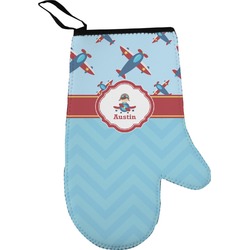 Airplane Theme Right Oven Mitt (Personalized)
