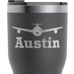 Airplane Theme RTIC Tumbler - Black - Engraved Front (Personalized)