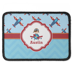 Airplane Theme Iron On Rectangle Patch w/ Name or Text