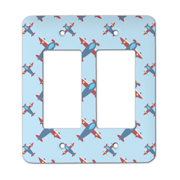 Custom Airplane Theme Rocker Style Light Switch Cover - Two Switch