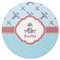 Airplane Theme Round Coaster Rubber Back - Single