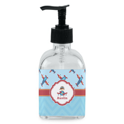 Airplane Theme Glass Soap & Lotion Bottle - Single Bottle (Personalized)