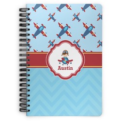 Airplane Theme Spiral Notebook - 7x10 w/ Name or Text