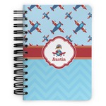 Airplane Theme Spiral Notebook - 5x7 w/ Name or Text