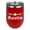 Airplane Theme Stainless Wine Tumblers - Red - Double Sided - Front