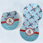 Airplane Theme Burp Pads - Velour - Set of 2 w/ Name or Text