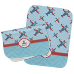 Airplane Theme Burp Cloths - Fleece - Set of 2 w/ Name or Text