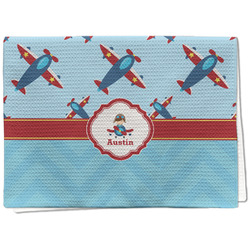 Airplane Theme Kitchen Towel - Waffle Weave - Full Color Print (Personalized)