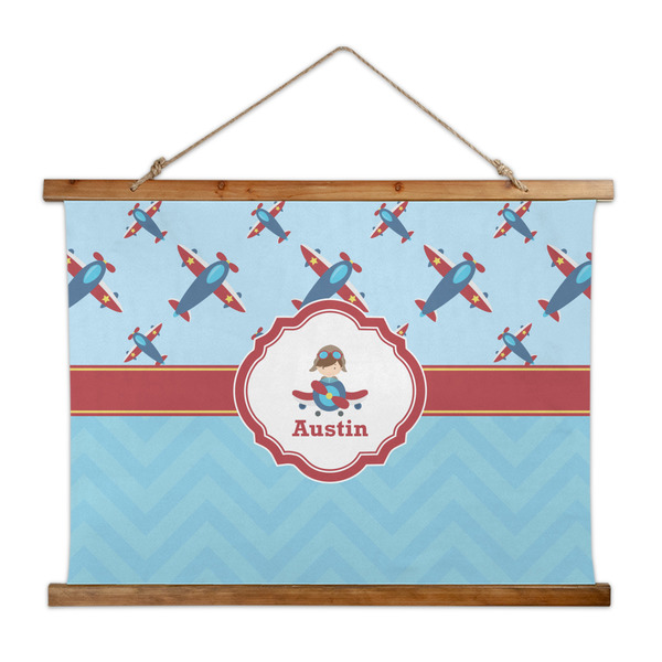 Custom Airplane Theme Wall Hanging Tapestry - Wide (Personalized)