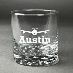 Airplane Theme Whiskey Glass (Single) (Personalized)