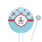 Airplane Theme White Plastic 5.5" Stir Stick - Round - Closeup